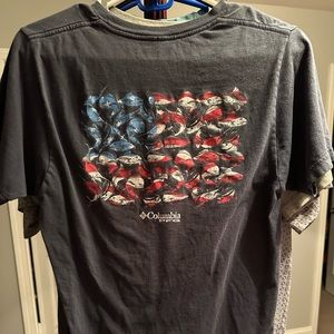 Columbia American flag fish shirt